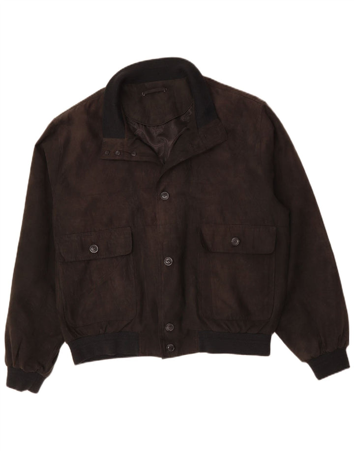 Męska kurtka bomber w stylu vintage UK 40, duża, szara, z poliestru