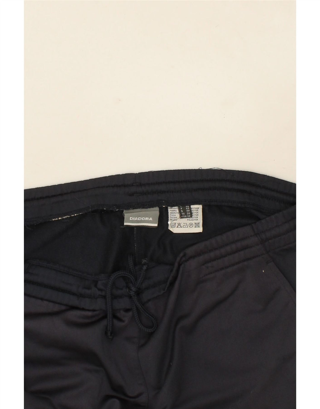 DIADORA Mens Tracksuit Trousers XL Black Polyester Vintage Diadora and Second-Hand Diadora from Messina Hembry 