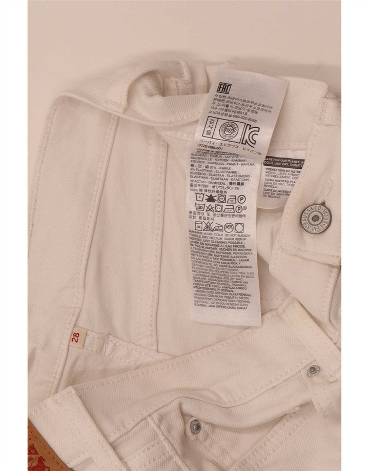 Damskie spodenki jeansowe Levi's W28 Średniobiała bawełna