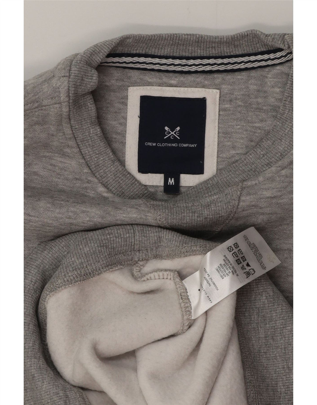 CREW CLOTHING Męski sweter z kapturem, średnioszary, bawełniany