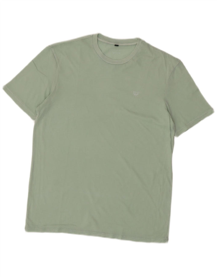 ARMANI JEANS Męski T-shirt Top Mały Zielony Bawełniany