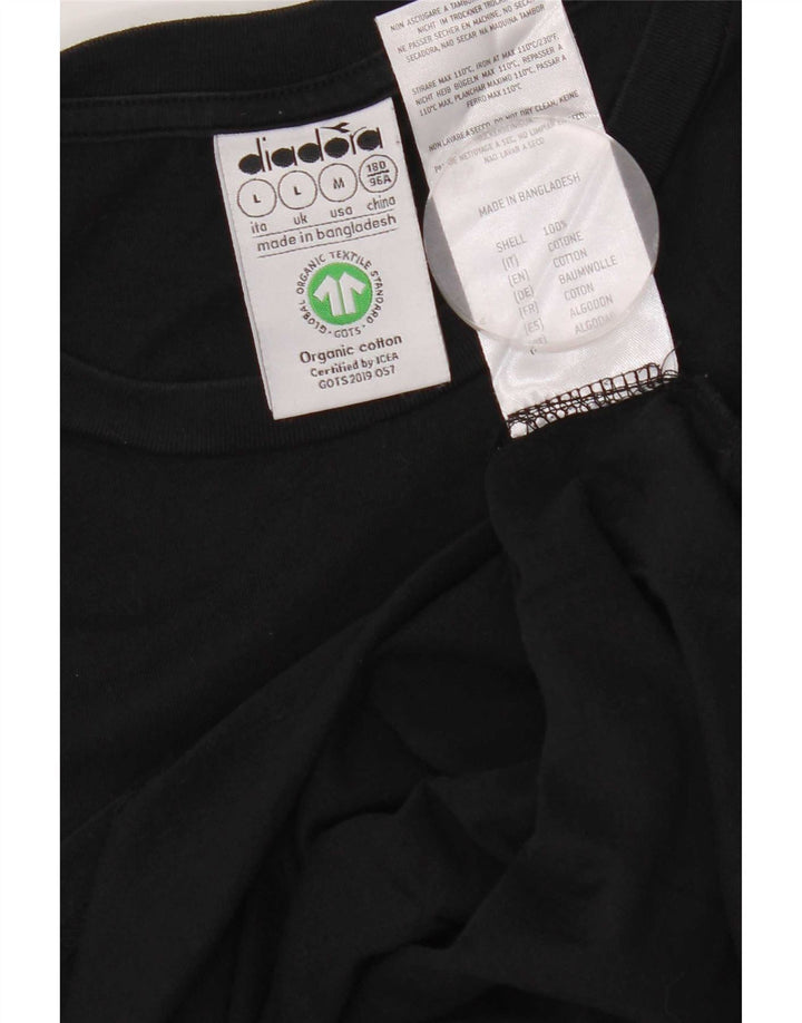 T-shirt męski Diadora, duży, czarny, bawełniany