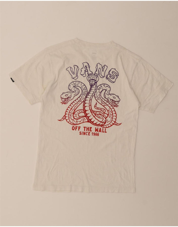 VANS Mens Classic Fit Graphic T-Shirt Top Small White Cotton Vintage Vans and Second-Hand Vans from Messina Hembry 