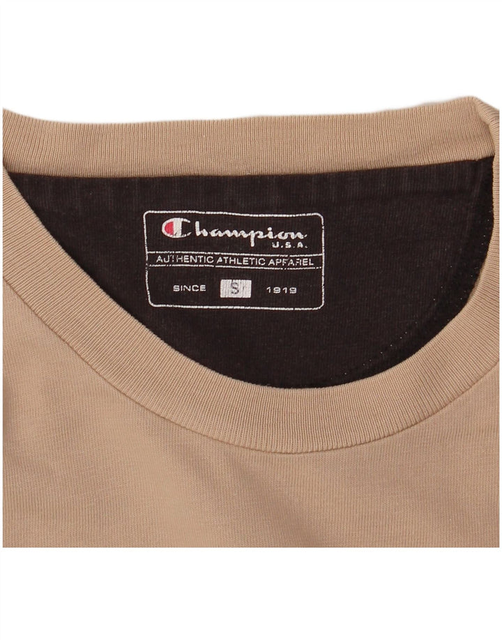 Męski T-shirt Champion z grafiką, mały, beżowy