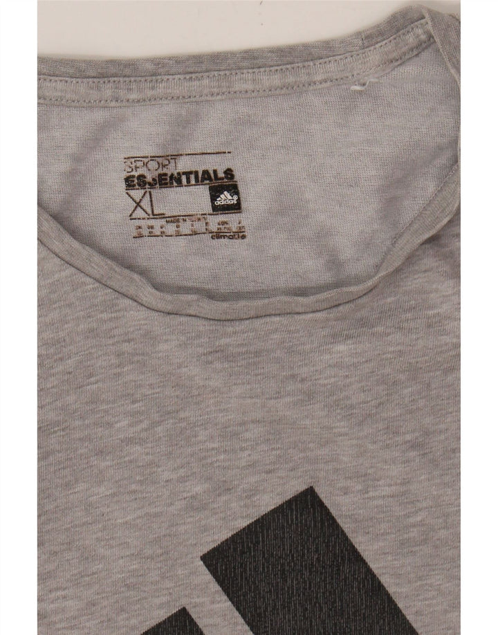ADIDAS Mens Climalite Graphic T-Shirt Top XL Grey Vintage Adidas and Second-Hand Adidas from Messina Hembry 