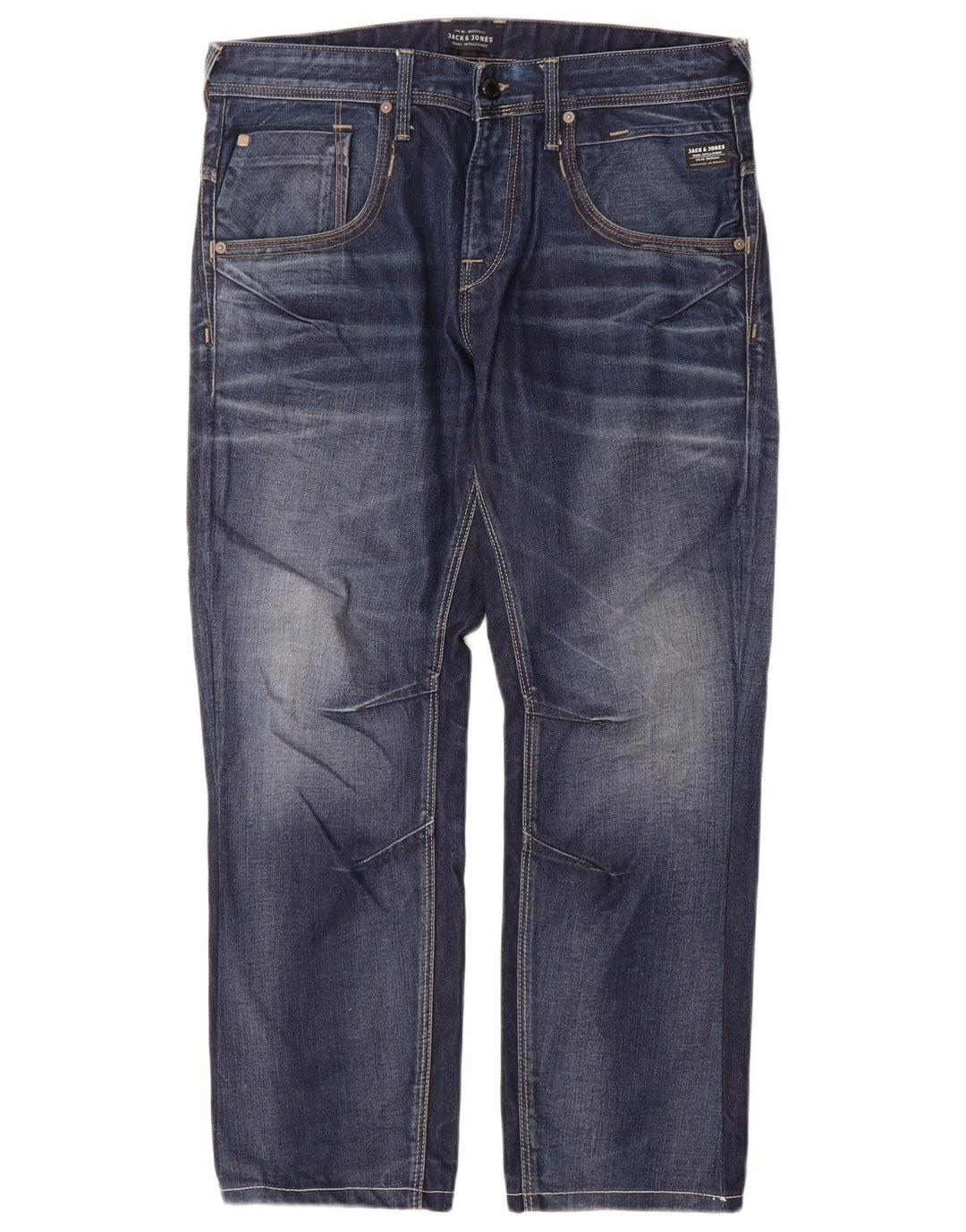 Męskie proste dżinsy Jack & Jones W32 L30 Niebieskie bawełniane