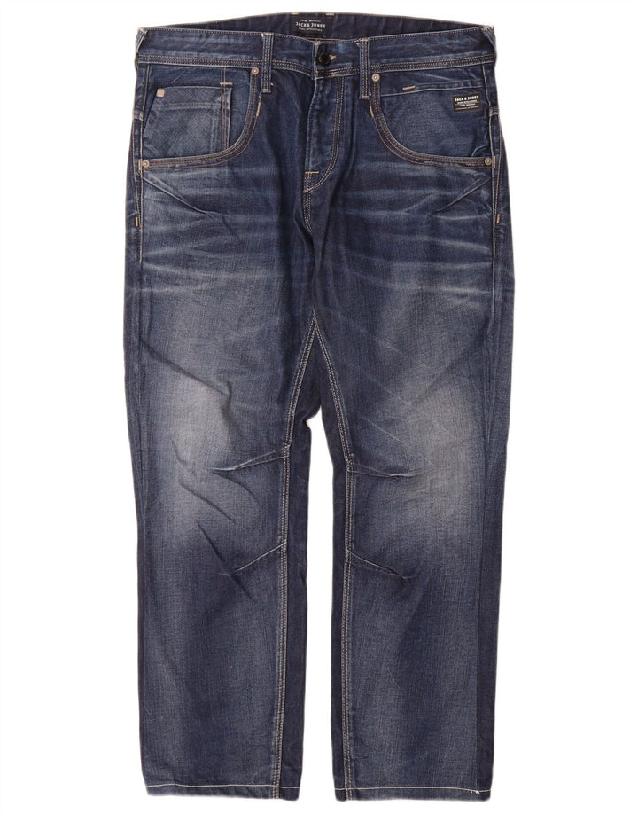 Męskie proste dżinsy Jack & Jones W32 L30 Niebieskie bawełniane