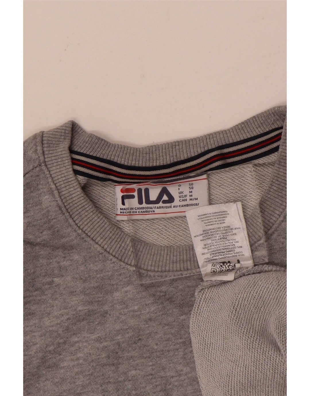 Męska bluza z grafiką Fila, średnioszara, bawełniana