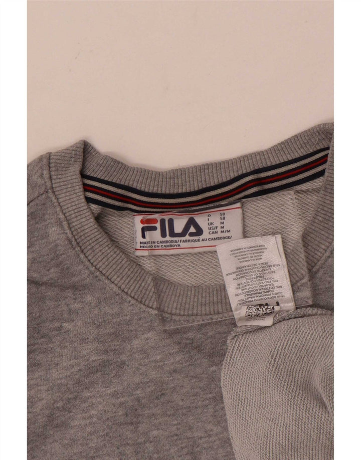 Męska bluza z grafiką Fila, średnioszara, bawełniana