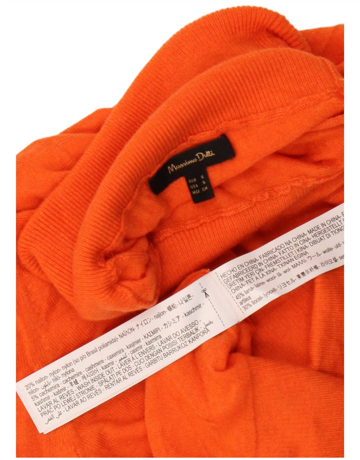 Sweter damski Massimo Dutti z wywijanym dekoltem UK 10 Small Orange Wełna
