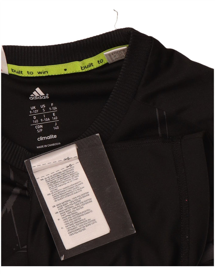 Chłopięca koszulka z grafiką Adidas MESSI Top 9-10 lat Czarny poliester