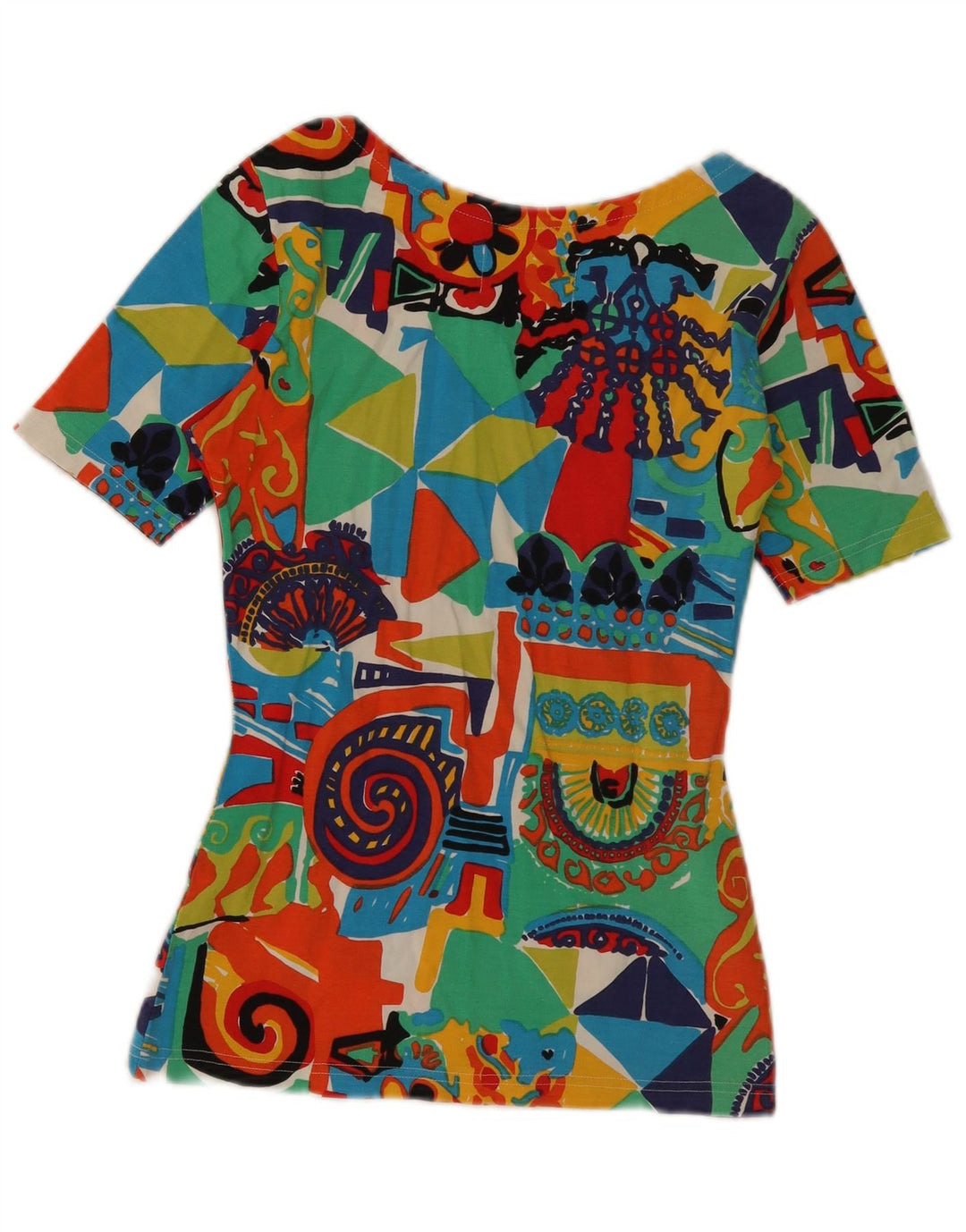 Damska koszulka z grafiką w stylu vintage Top IT 42 Średnia, wielokolorowa, geometryczna