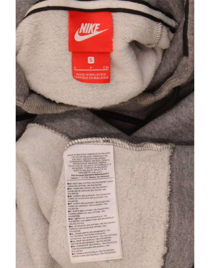 Męski sweter z kapturem Nike, mały, szary, z bawełny w cętki