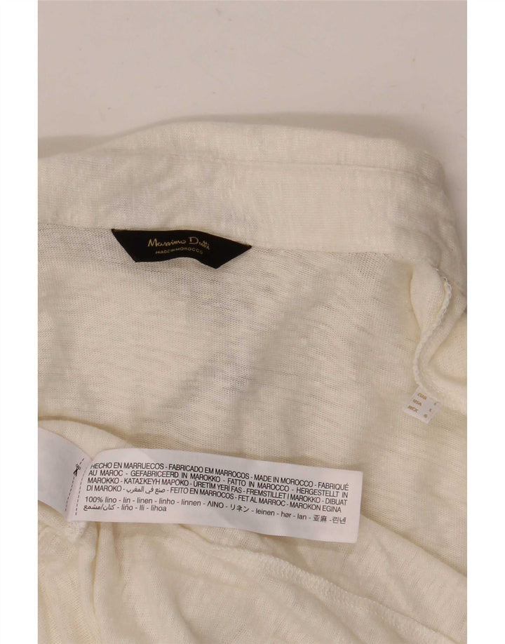 Męska koszulka polo Massimo Dutti, duża, beżowa, lniana