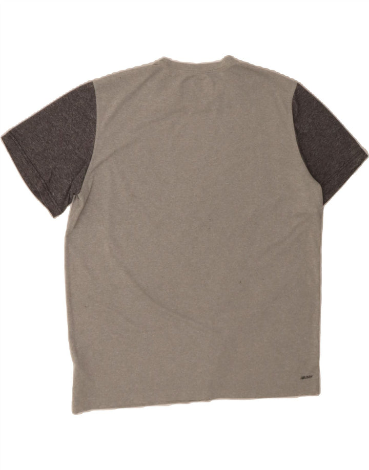 NEW BALANCE Mens T-Shirt Top XL Grey Colourblock Polyester Vintage New Balance and Second-Hand New Balance from Messina Hembry 