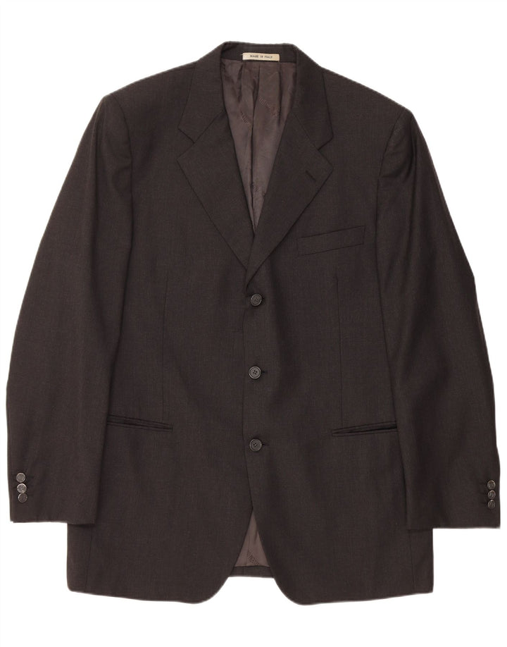 CARLO PIGNATELLI Męska marynarka zapinana na 3 guziki UK 40, duża, czarna wełna