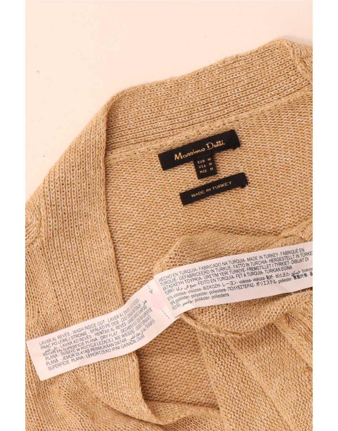 Sweter damski Massimo Dutti UK 14, średni beż, wiskoza