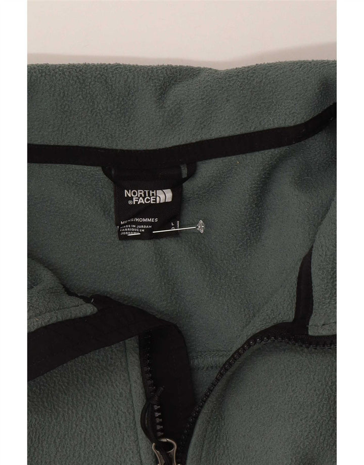 Męski sweter polarowy The North Face z zamkiem błyskawicznym, duży, zielony, z poliestru