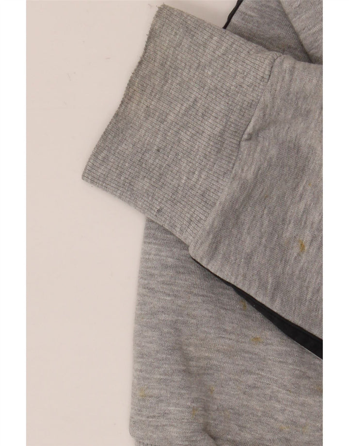 Adidas Męski sweter z kapturem i zamkiem błyskawicznym, duży, szary, nakrapiany, bawełniany