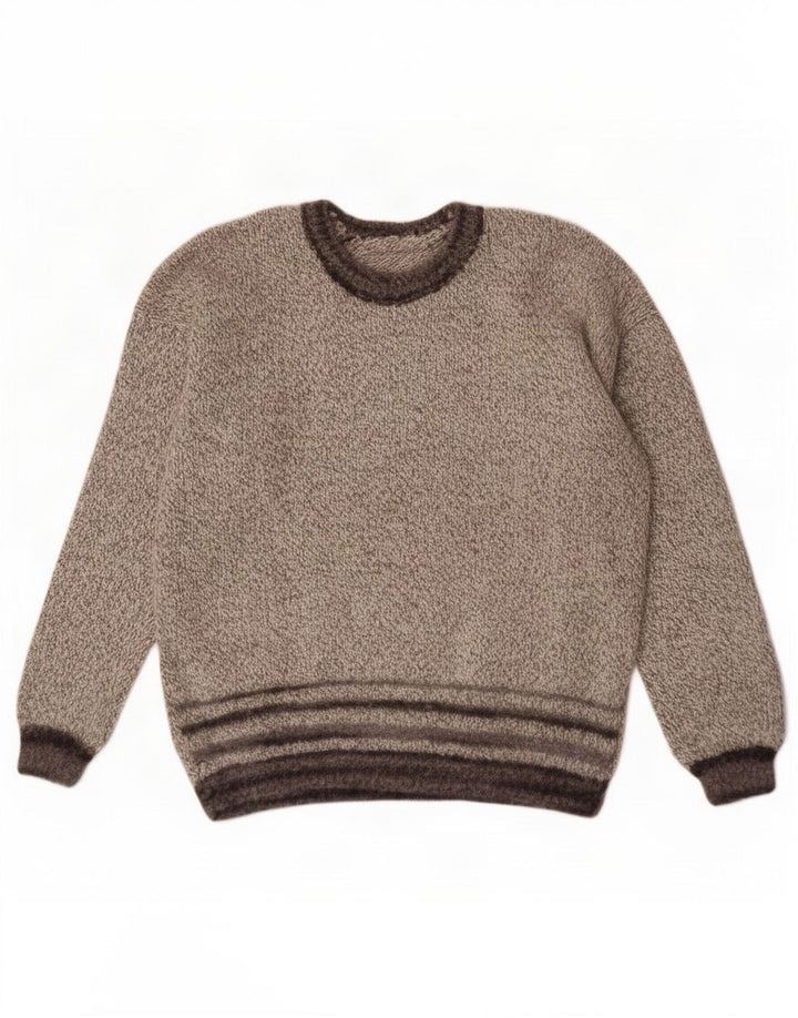 Męski sweter w stylu vintage z dekoltem w łódkę, w średnie szare paski