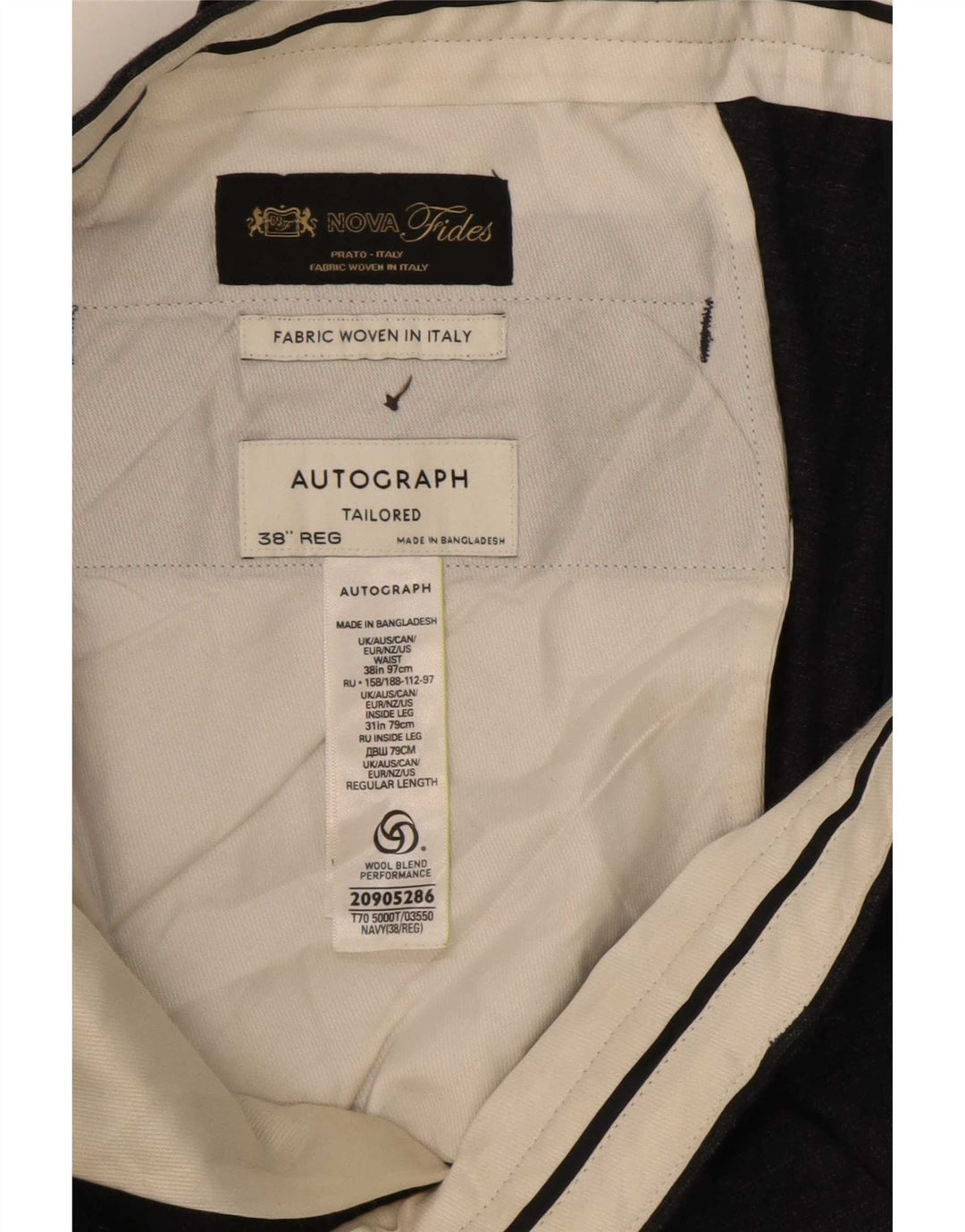 Męskie spodnie Chino Marks & Spencer Autograph W38 L31 Granatowe
