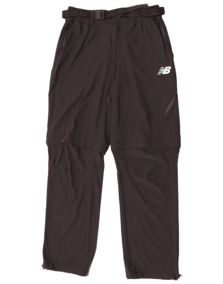 Męskie proste spodnie New Balance Medium W30 L30 Czarny nylon