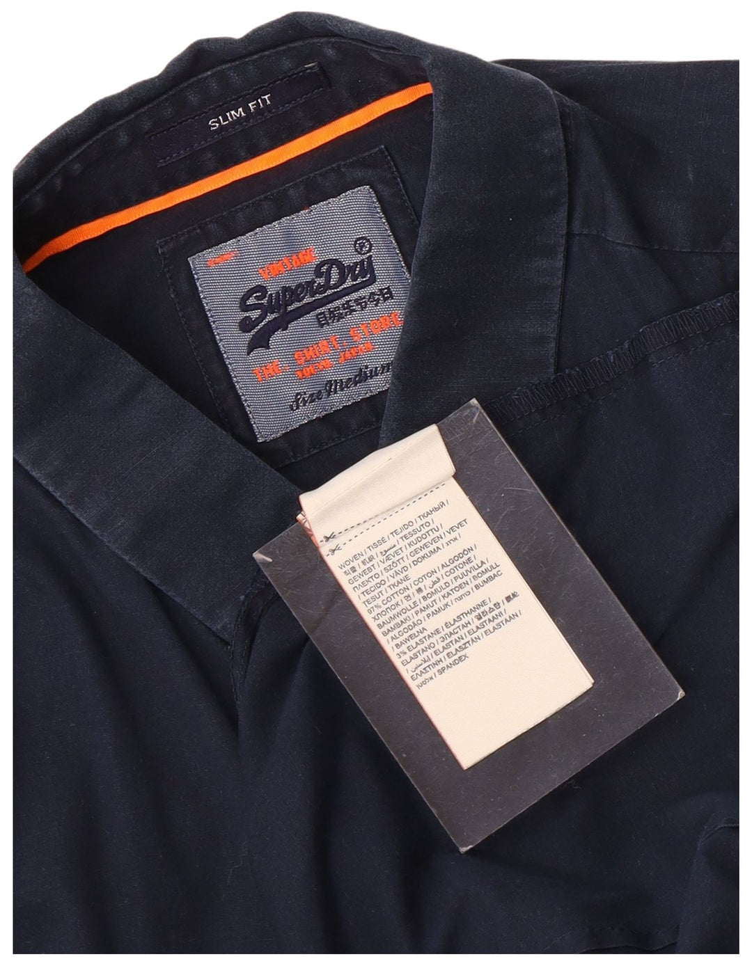 Koszula męska Superdry Slim Fit, średnia, granatowa, bawełniana