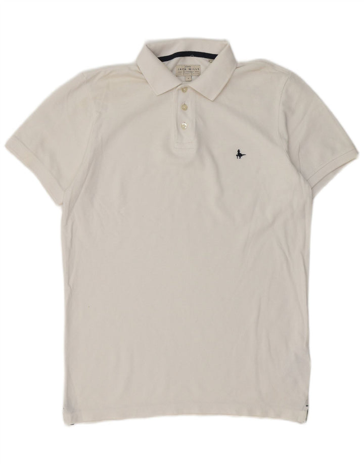 Męska koszulka polo Jack Wills, mała, biała, bawełniana