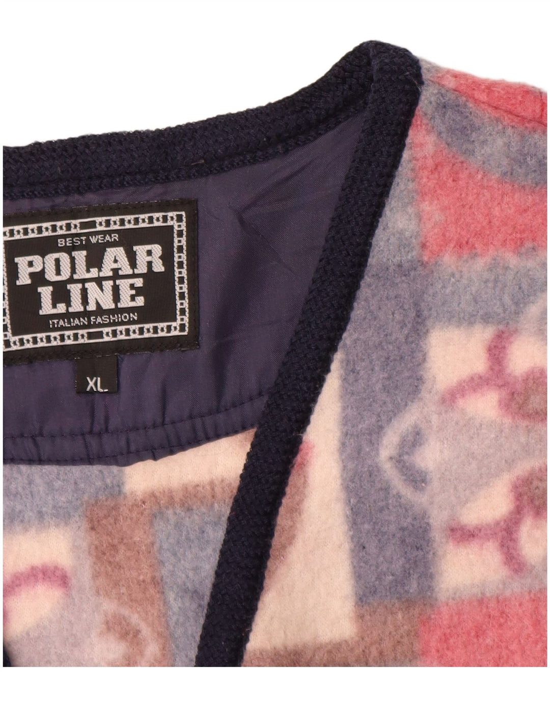 Męska kamizelka polarowa VINTAGE UK 42 XL, wielokolorowa, poliester Fair Isle