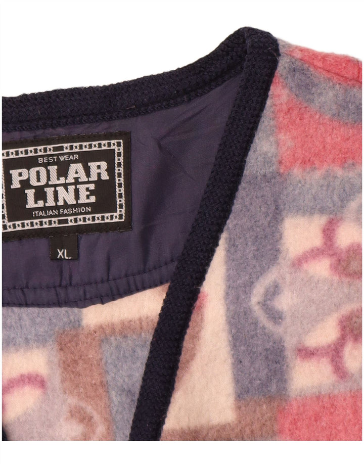 Męska kamizelka polarowa VINTAGE UK 42 XL, wielokolorowa, poliester Fair Isle