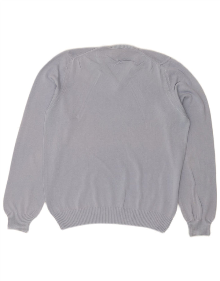 Damski sweter Brooksfield z dekoltem w szpic IT 48 XL, niebieska bawełna