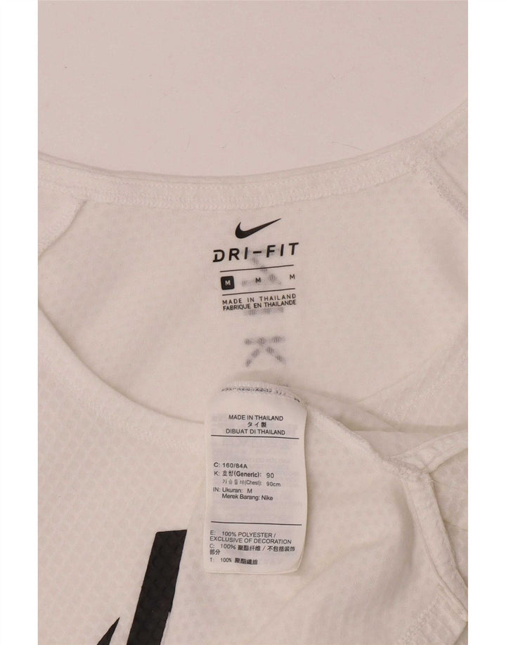 Damska koszulka Nike Dri Fit z grafiką Top UK 14, średni, złamany biały poliester
