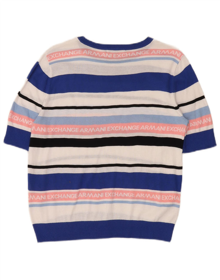 Damski sweter Armani Exchange z graficznym dekoltem w łódkę UK 14 Medium Multic