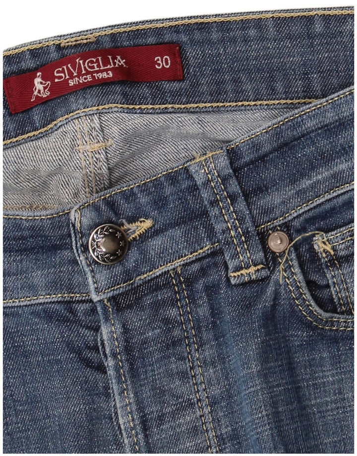 SIVIGLIA Damskie jeansy slim W30 L32 Niebieskie bawełniane