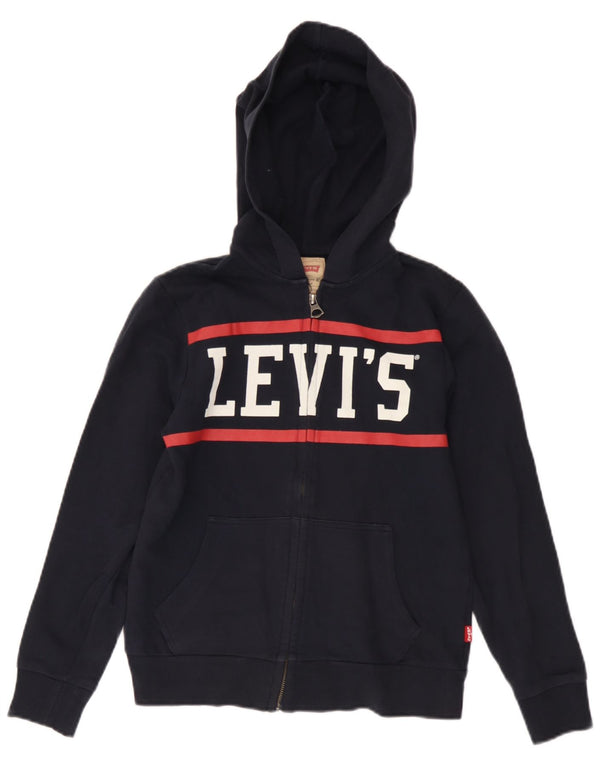 Chłopięcy sweter Levi's z kapturem i zamkiem błyskawicznym, 11-12 lat, granatowy, bawełniany