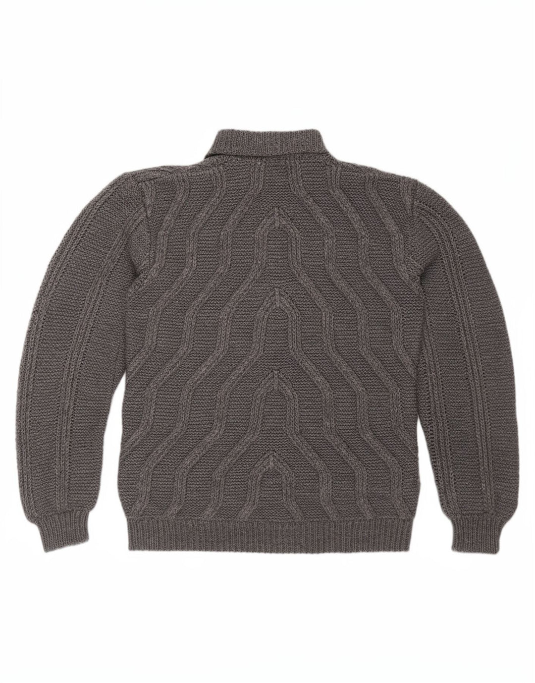 Vintage męski sweter z golfem, średnio szary, geometryczny