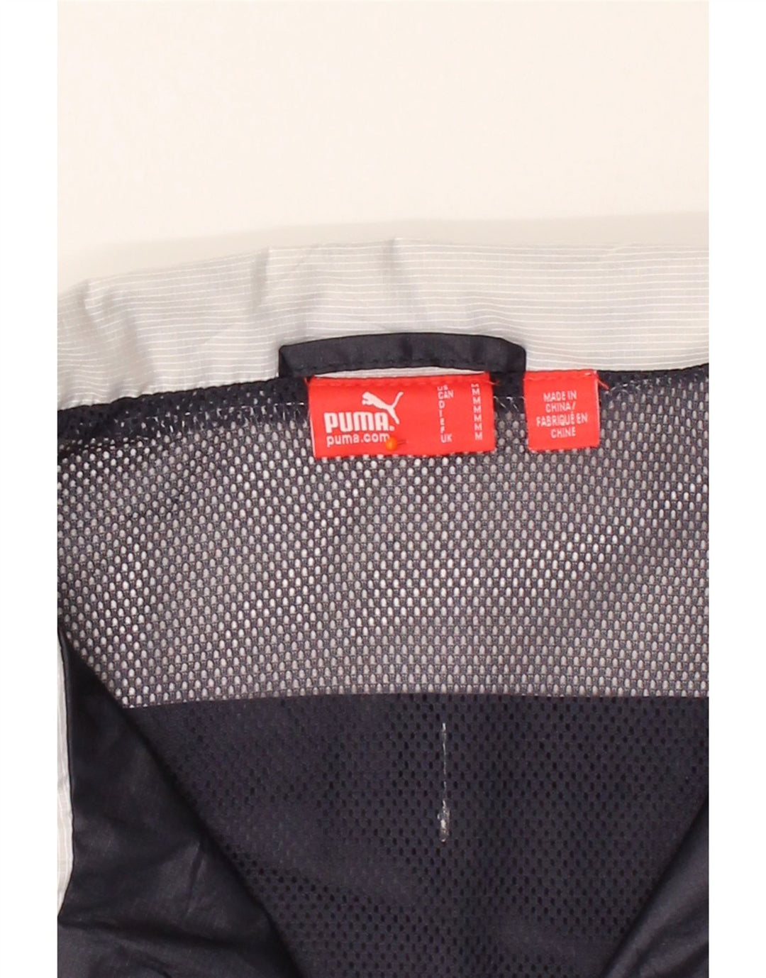 PUMA Mens Rain Jacket UK 38 Medium Navy Blue Colourblock