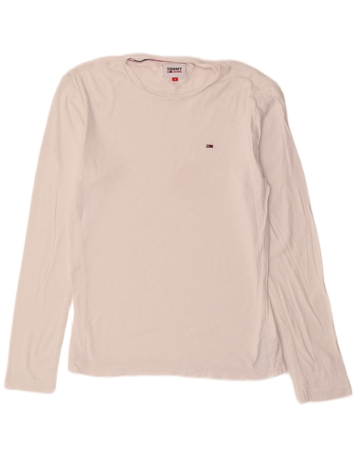 Męski top z długim rękawem Tommy Hilfiger, średniej wielkości biała bawełna