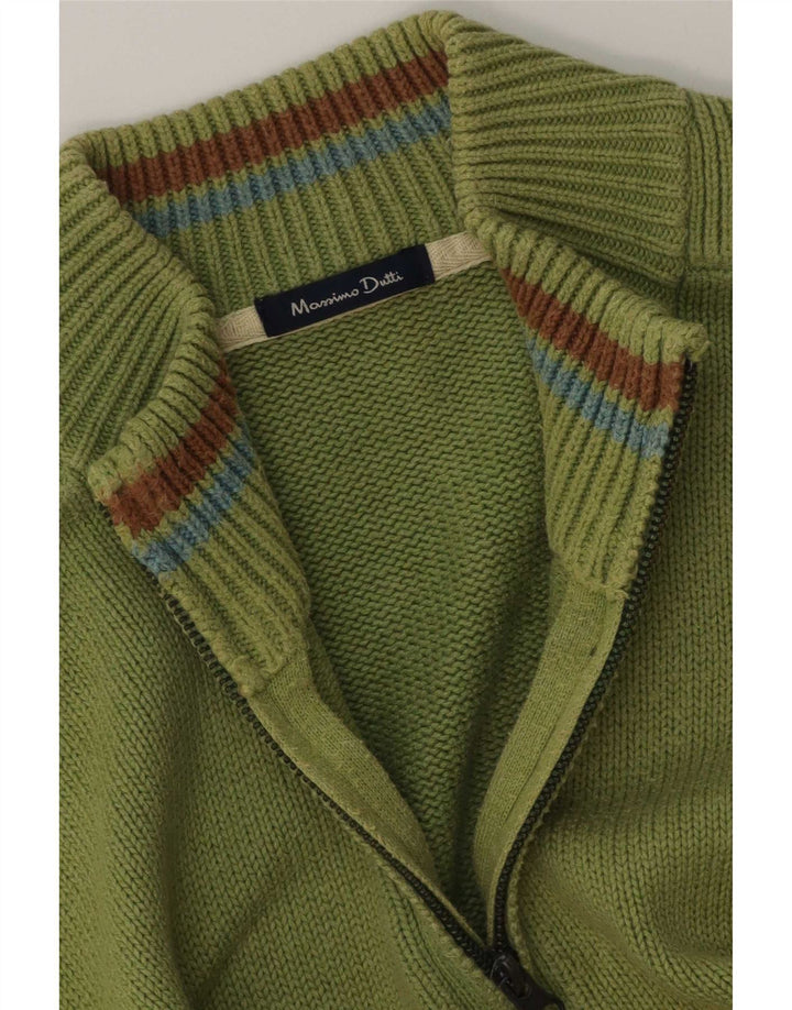 Męski sweter zapinany na zamek Massimo Dutti, duży, zielony