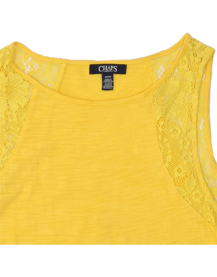 CHAPS Womens Sleeveless Blouse Top UK 14 Medium Yellow Vintage Chaps and Second-Hand Chaps from Messina Hembry 
