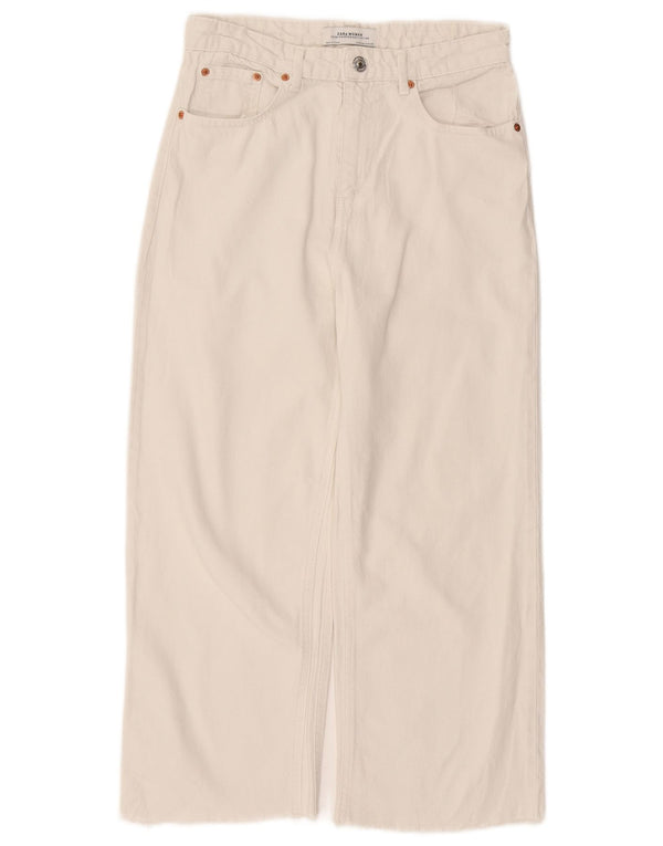 Zara Womens High Waist Cropped Jeans EU 36 XS W26 L22 White