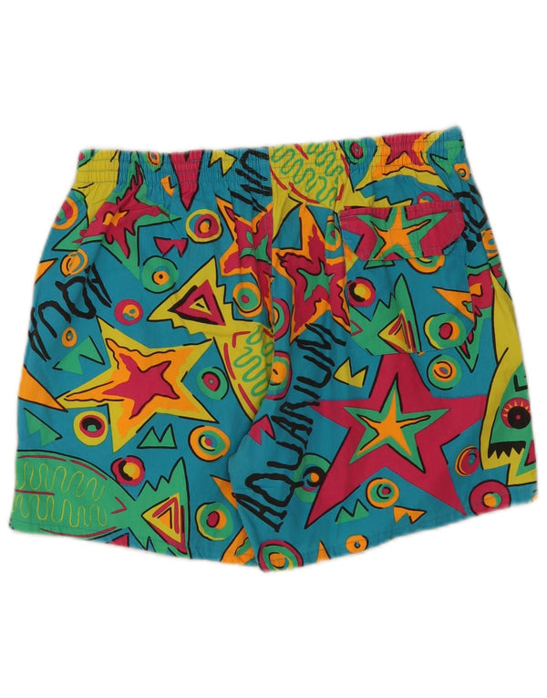 Aquarium Mens Graphic Swimming Shorts IT 52 Large Multicoloured Geometric