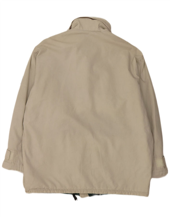 Męska kurtka wiatrówka z kapturem Stratos UK 42 XL, biała bawełna