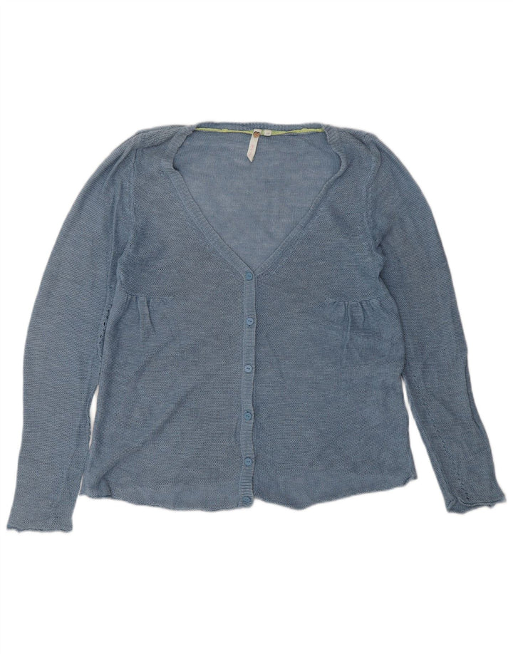WHITE STUFF Damski sweter rozpinany UK 10 Small Blue Linen
