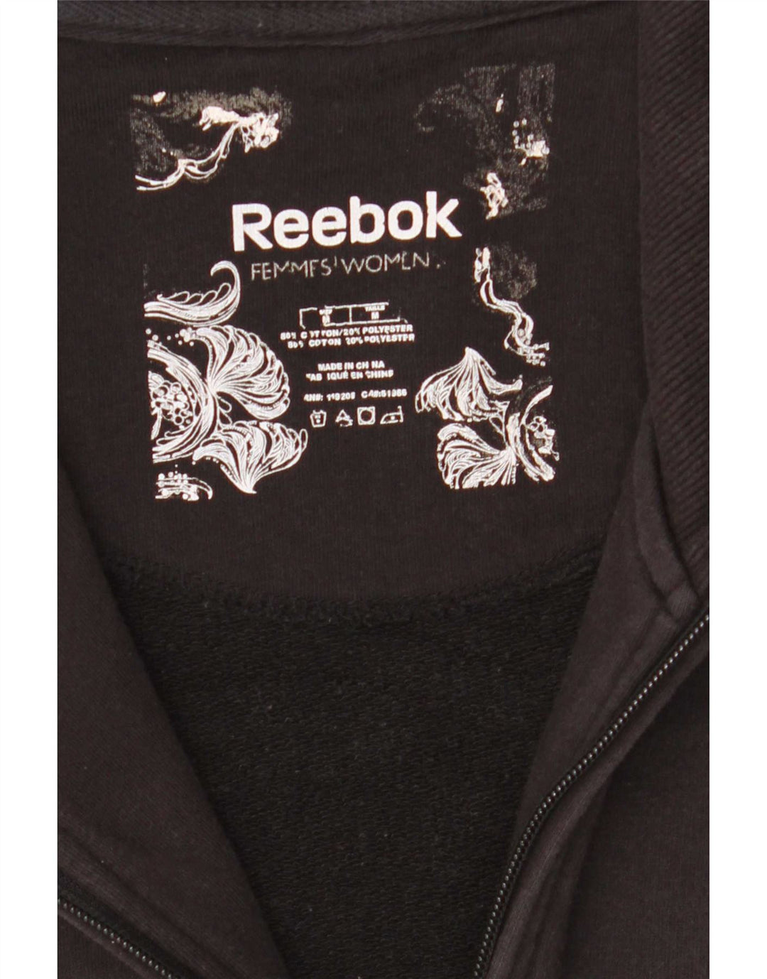 Damska kurtka dresowa Reebok UK 12, średnia czarna bawełna