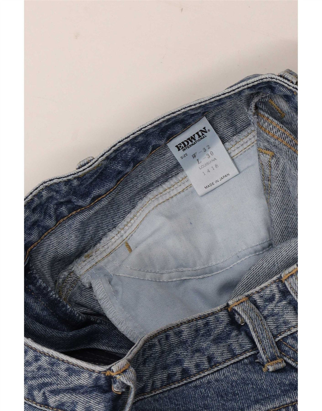 Damskie jeansy z wysokim stanem Edwin W32 L30 Niebieska bawełna