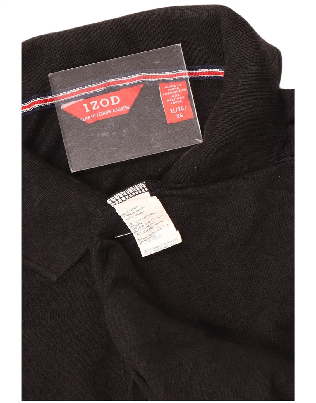 Męska koszulka polo slim fit IZOD XL, czarna, bawełniana