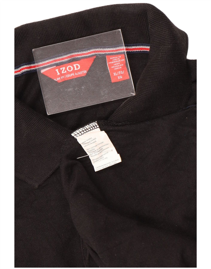 Męska koszulka polo slim fit IZOD XL, czarna, bawełniana