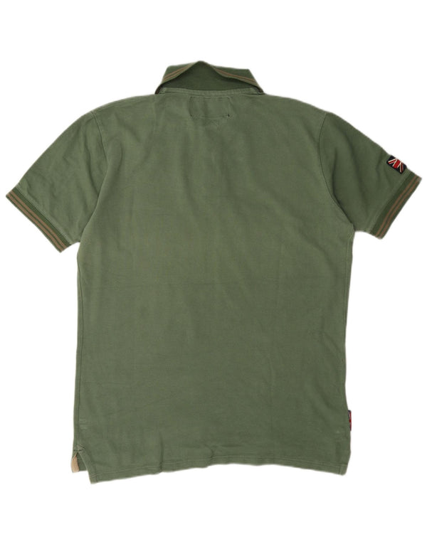 Admiral Mens Graphic Polo Shirt Large Green Striped