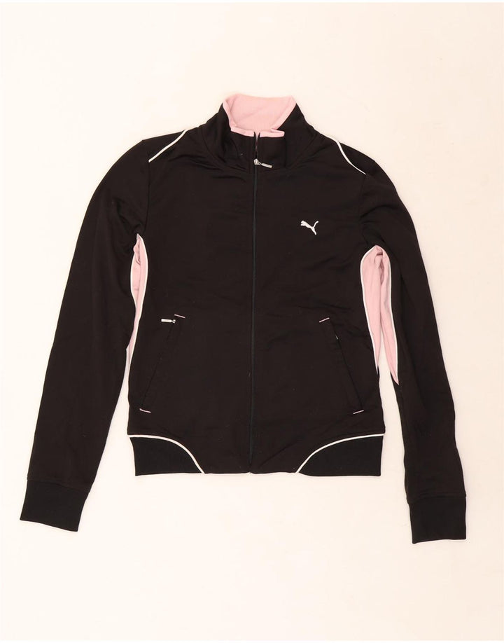 Damska kurtka dresowa Puma Crop Top UK 10, mała, czarna, z blokami kolorów
